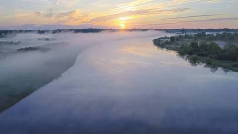 Floodplain of the river Prypyat in spring Stock Footage 112767275