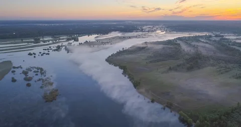 Floodplain of the river Prypyat in spring Stock Footage 112767337