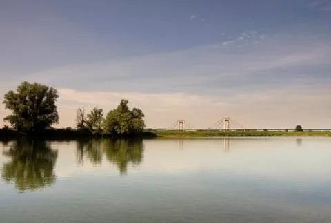 Floodplain river Waal Stock Photos