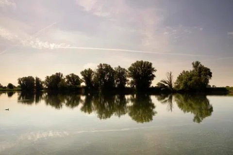 Floodplain river Waal Stock Photos