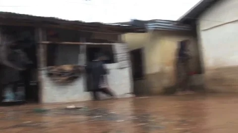 Floods ferry junction Sierra Leone mudslides Stock Footage 86258558