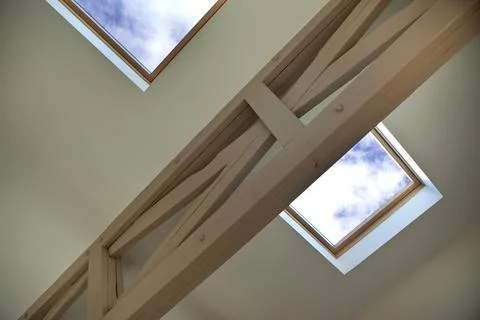 Floor and ceiling inside a house in France Stock Photos