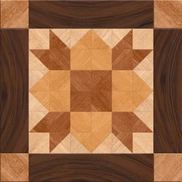 Floor and wall geometric pattern wooden decorative mosaic tile. Stock Photos