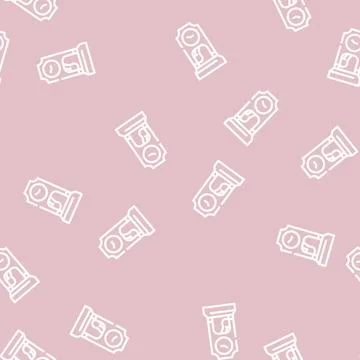 Floor antique clock line vector seamless pattern Stock Illustration