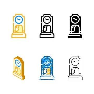 Floor antique pack clock color icon vector イラスト素材