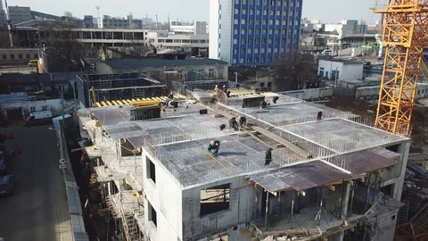 Floor ceiling of a new building 스톡 동영상 112016181