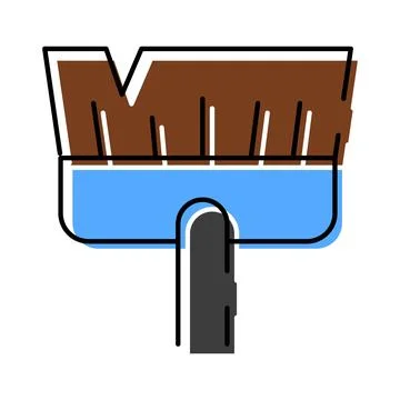 Floor cleaning broom implement color icon vector Illustrazione stock