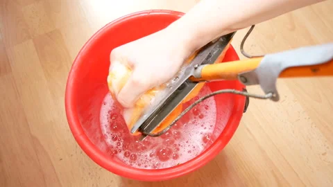 Floor cleaning in the house. Stock Footage 122375812