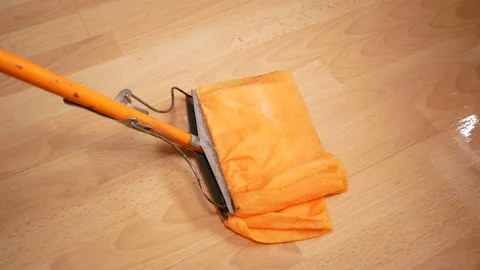 Floor cleaning in the house. Stock Footage 122375944