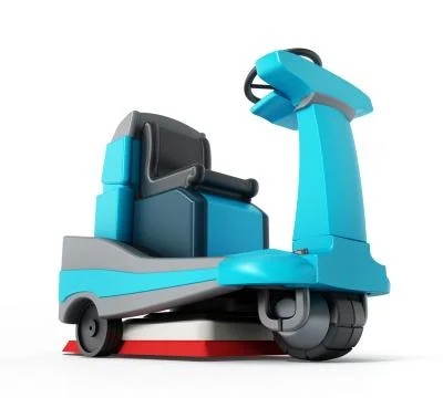 Floor cleaning machine isolated on white background. 3D illustration Stock Illustration