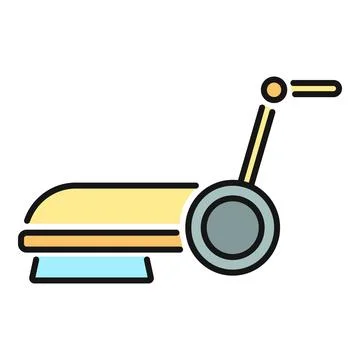 Floor cleaning machine operating, cleaning service equipment icon Stock Illustration