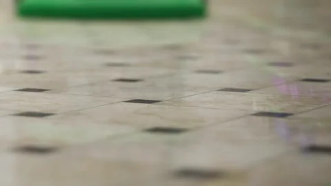 Floor cleaning process in a commercial building during daytime hours Stock Footage 344965128