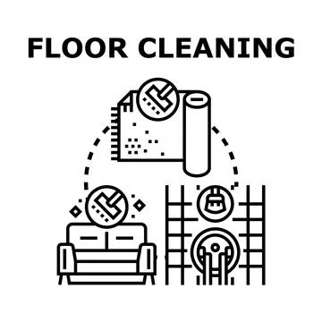 Floor cleaning service concept vector illustration Stock Illustration