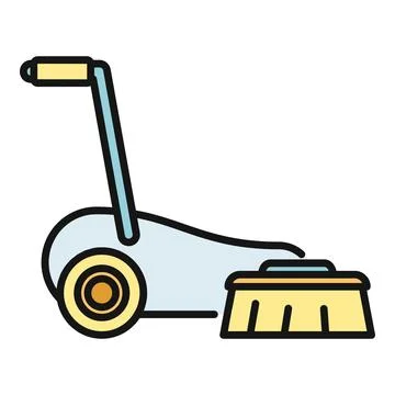 Floor cleaning sweeping machine equipment icon illustration Stock Illustration