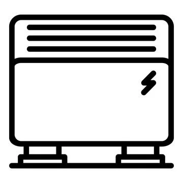Floor convector icon outline vector. Electric radiator Illustrazione stock