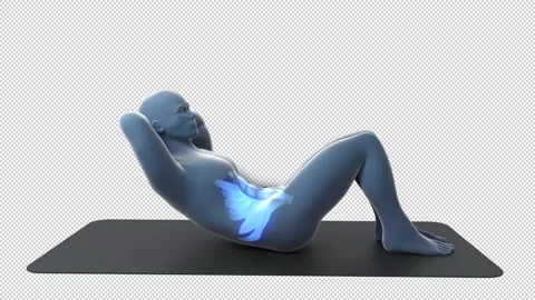 Floor Crunch Workout Stock Footage 167502634