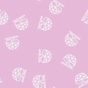 Floor disco ball line vector seamless pattern イラスト素材