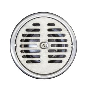 Floor drain on white Stock Photos
