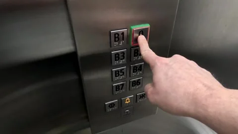 Floor Elevator Button Light And Pushing Stock Footage 339953029