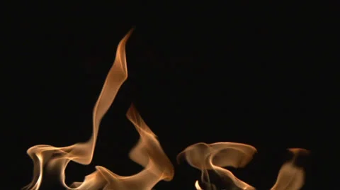 Floor of Fire on Black Background Stock Footage 24649286