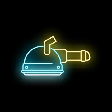 Floor grinder construction tool neon glow icon Stock Illustration