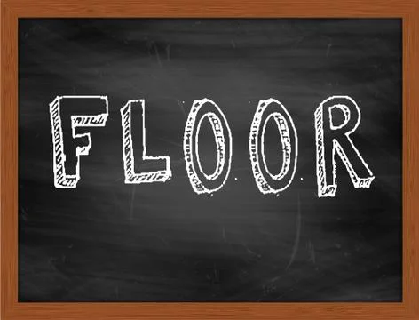 FLOOR  hand writing text on black chalkboard Stock Illustration