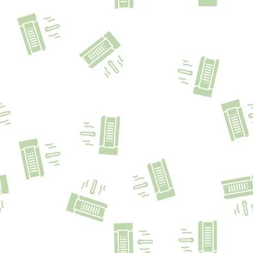 Floor heater glyph seamless pattern Stock Illustration