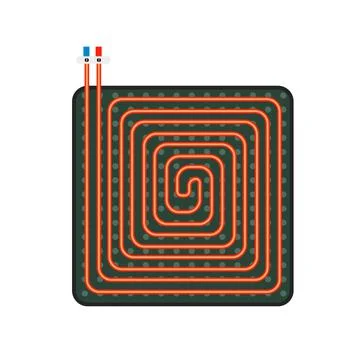 Floor heater scheme icon, flat style Stock Illustration