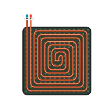 Floor heater scheme icon, flat style Stock Illustration