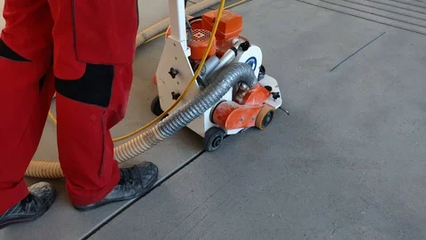 Floor Heating Milling Saw Machine 45 Angle Away From Camera Stock Footage 109107476
