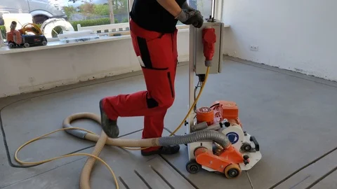 Floor Heating Milling Saw Machine Timelapse Stock Footage 109107669