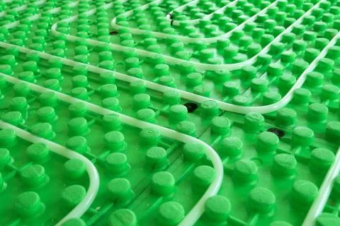 Floor heating system - hydro installation with pipes Stock Photos