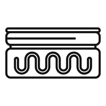 Floor heating system installing on concrete slab with covering mat Stock Illustration