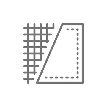 Floor heating system, layered material line icon. Stock Illustration