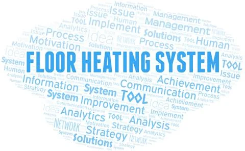Floor Heating System typography vector word cloud. Stock Illustration