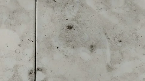 The floor of the house is made of white ceramic which is dirty and full of dust Видео 308056956