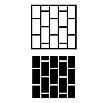 Floor icon. Parquet wood pattern. Decorative tile design symbol for interior Stock Illustration
