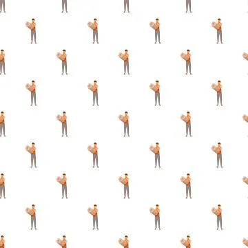 Floor installer carrying carpet roll seamless pattern Stock-Illustration
