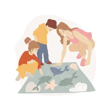 Floor interactive games isolated cartoon vector illustrations. Stock Illustration