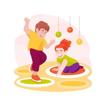Floor interactive games isolated cartoon vector illustration. Stock Illustration