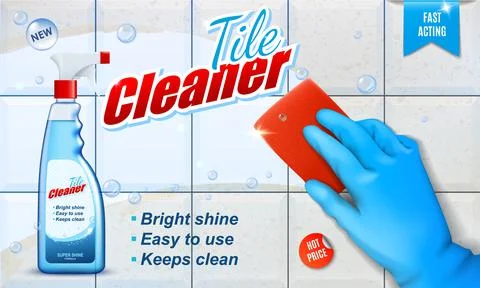 Floor, kitchen and bathroom tile cleaner spray Stock Illustration