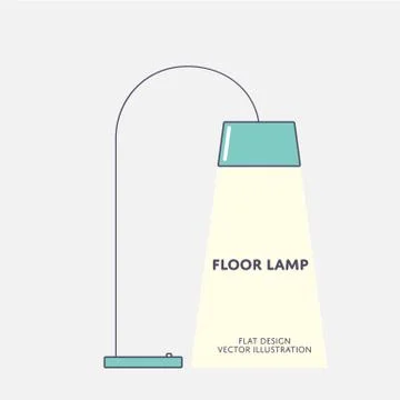 Floor lamp. Flat design. Vector illustration Stock Illustration