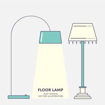 Floor lamp. Flat design. Vector illustration Stock Illustration