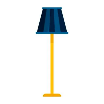 Floor lamp flat icon isolated on white backgroud Stock Illustration