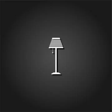 Floor lamp icon flat. Stock Illustration