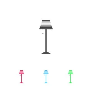 Floor lamp icon flat. Stock Illustration