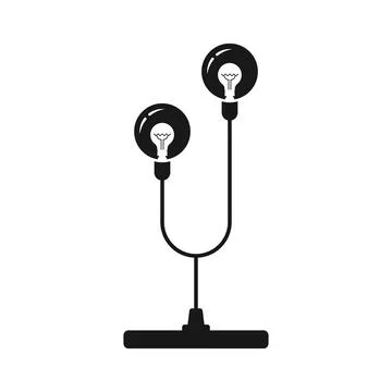 Floor lamp icon in flat style. Bulb silhouette vector illustration on isola.. Illustrazione stock