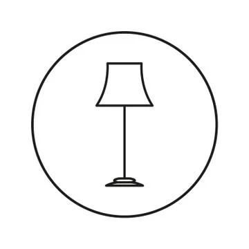 Floor lamp. Icon. Stock Illustration