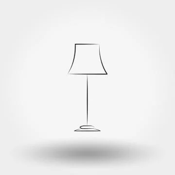 Floor lamp. Icon. Stock Illustration