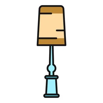 Floor lamp illuminating interior with modern flat design Stock Illustration